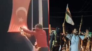 Çirkin provokasyon! Suriyeli muhalifler Azez'de Türk bayrağı yaktı